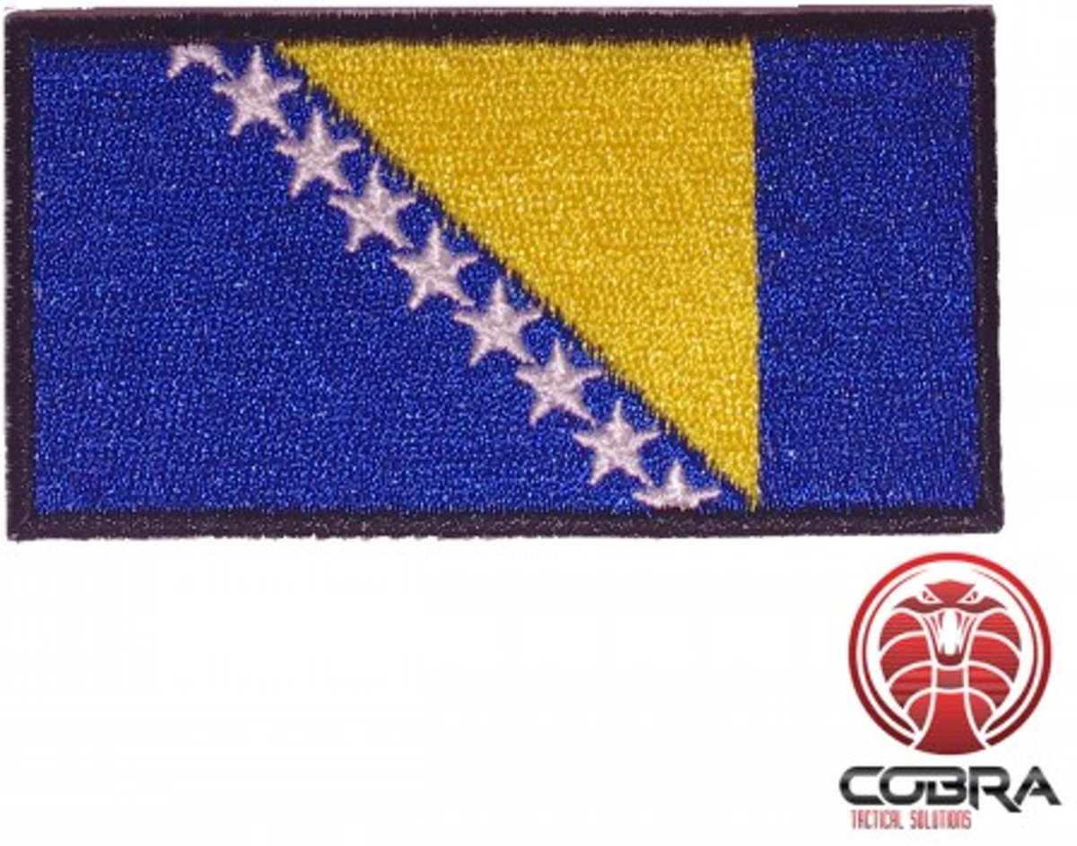 Vlag Bosnia and Herzegovina  geborduurde patch | Strijkpatches | Military Airsoft